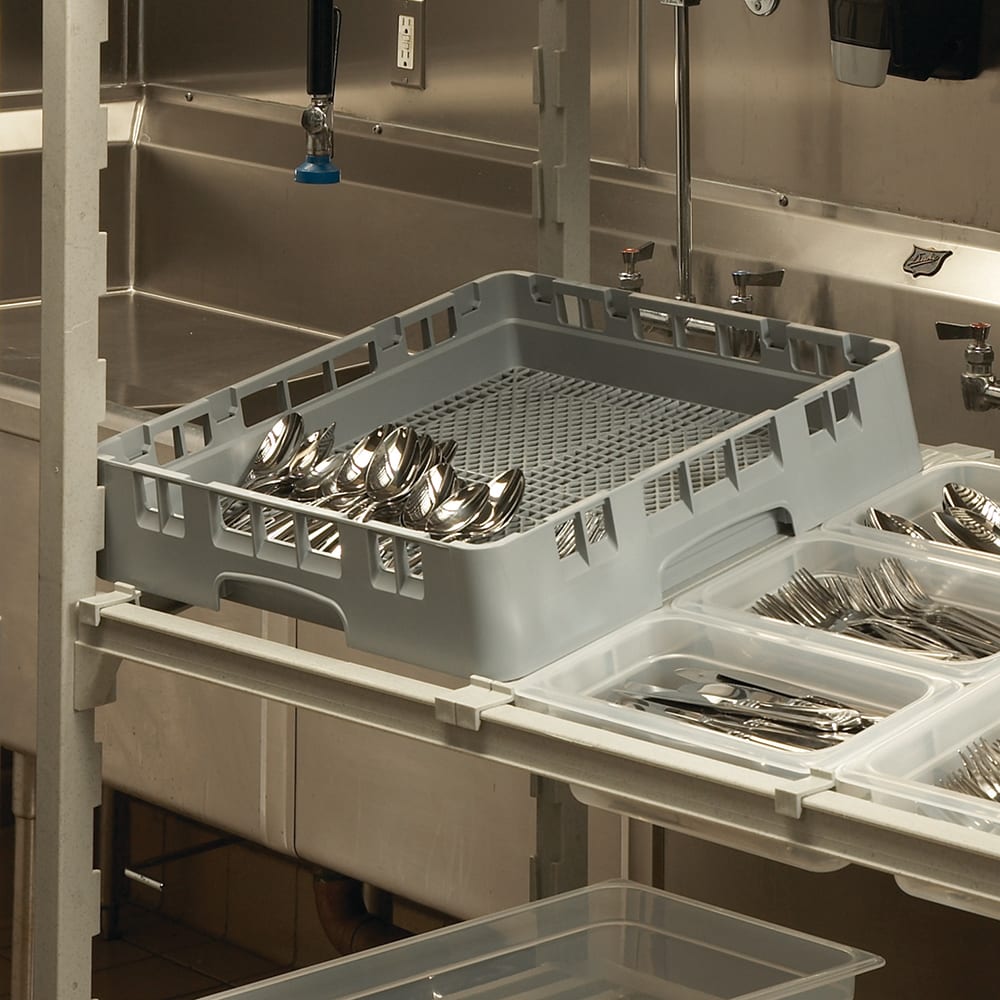 Cambro FR258151 Camrack Flatware Rack Full Size, Soft Gray