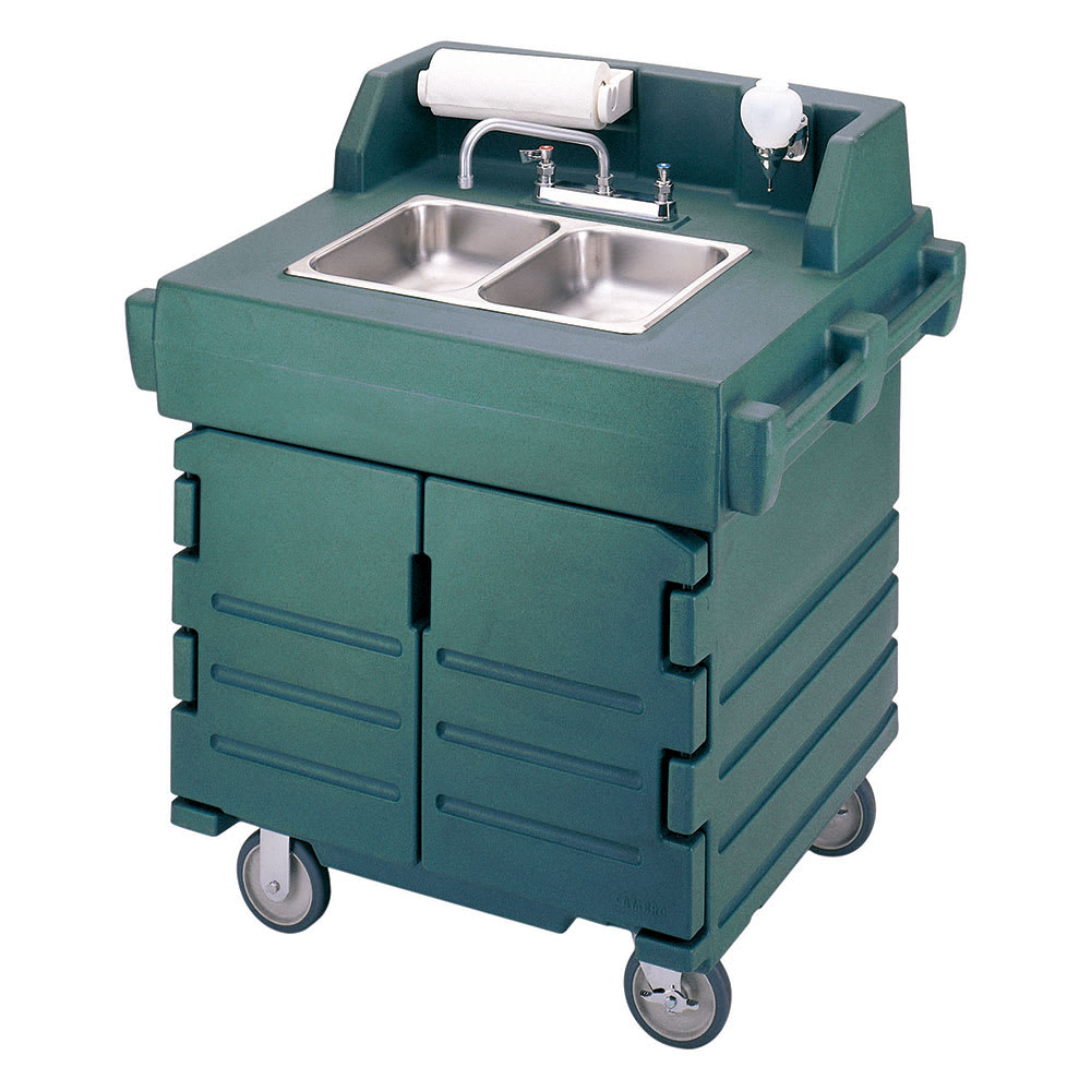 Cambro Ksc402519 45 5 H Portable Sink Cart W 2 4 D Bowls Hot Water