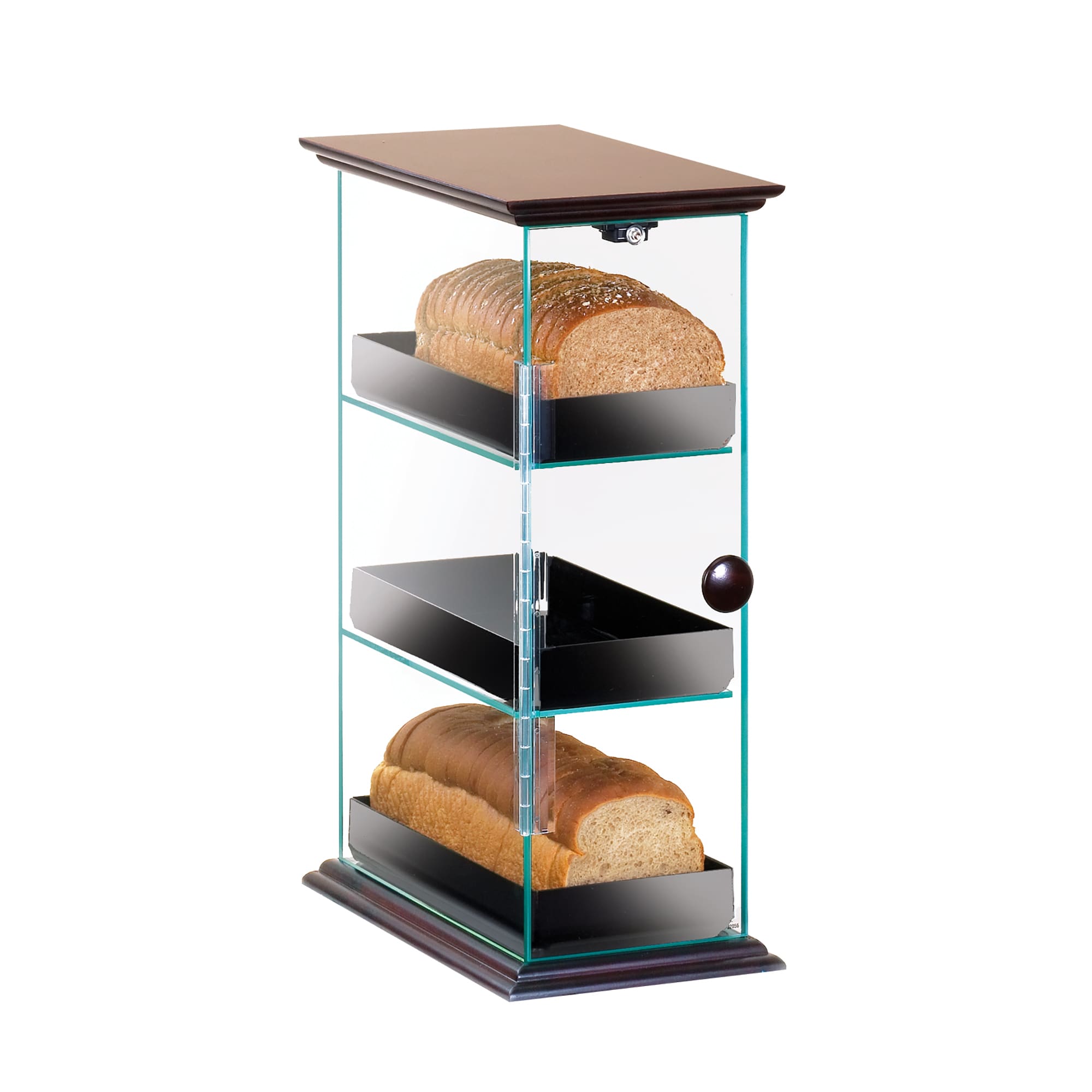 CalMil 120452 3 Tier Bread Display Case w/ Hinged Door Acrylic, Clear