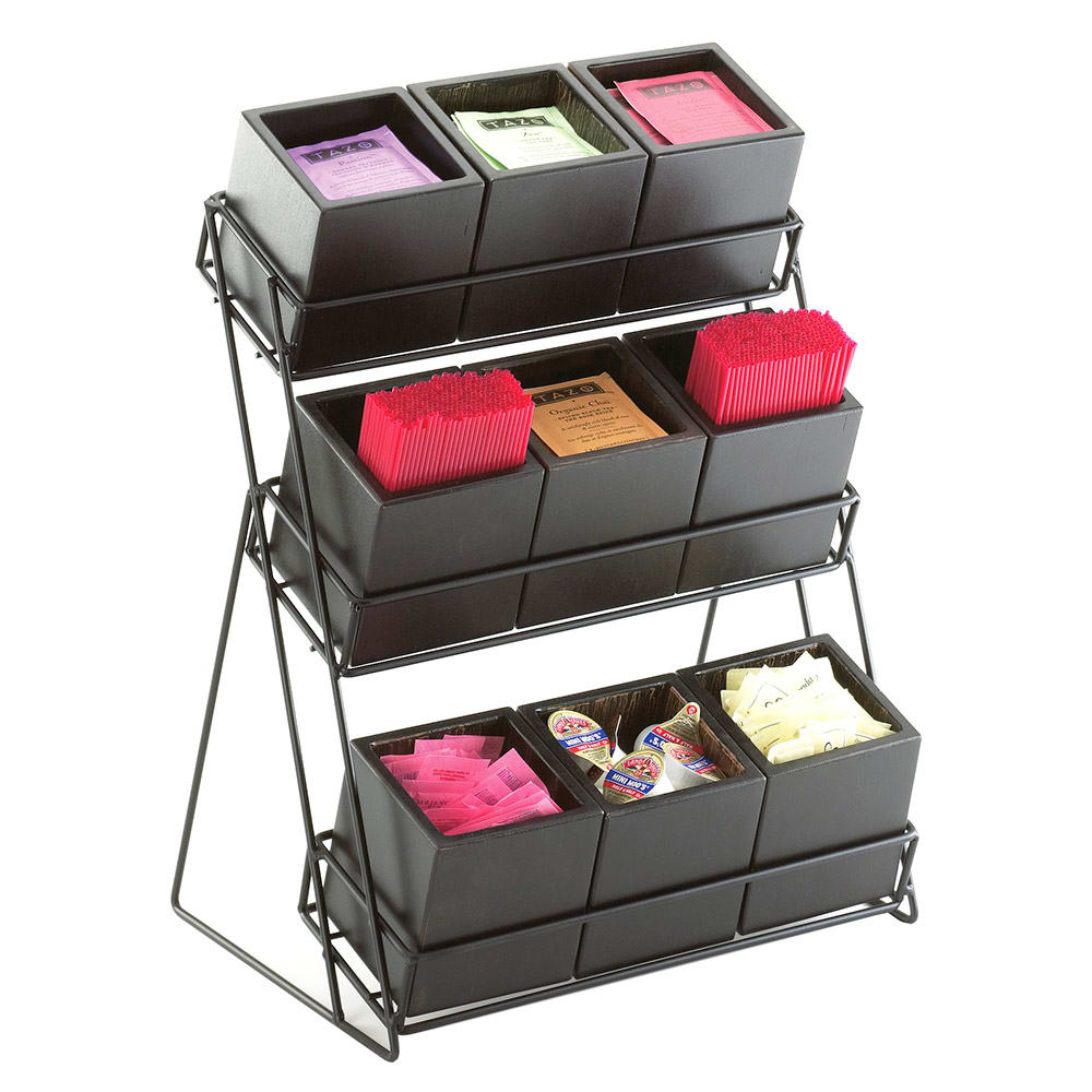 CalMil 181796 Condiment Organizer w/ (9) Bins Black