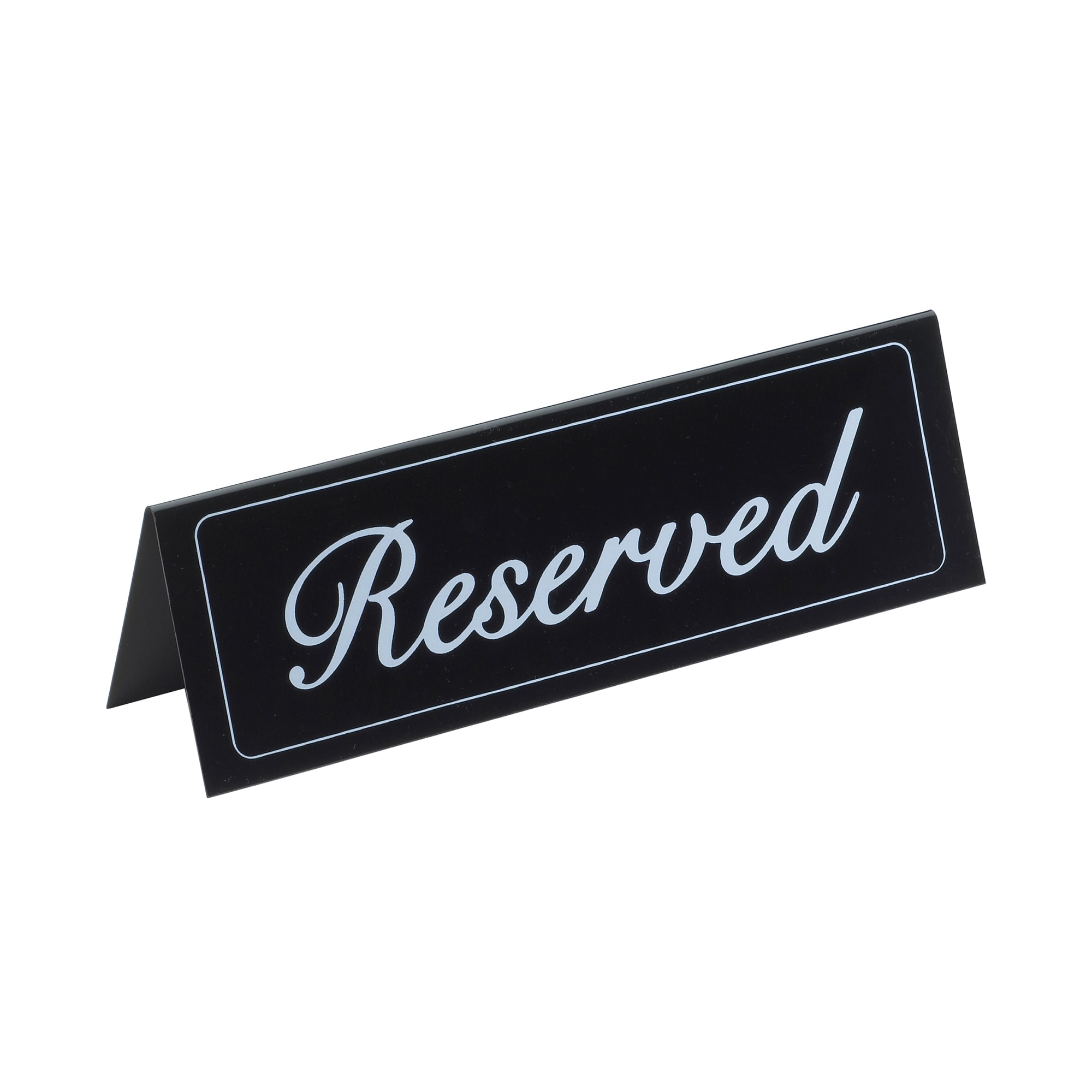 cal mil 283 reserved table tent sign 9 25 x 3 vinyl black