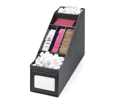 Cal-Mil 360-5 In Line Condiment & Napkin Stand, Black ABS