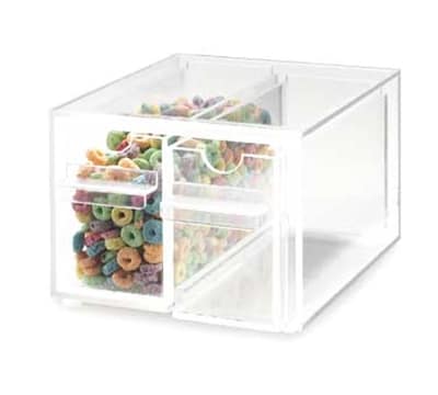 Cal-Mil 385 Clear Topping Dispenser w/ 2-Notched Drawers, 7x8x5"