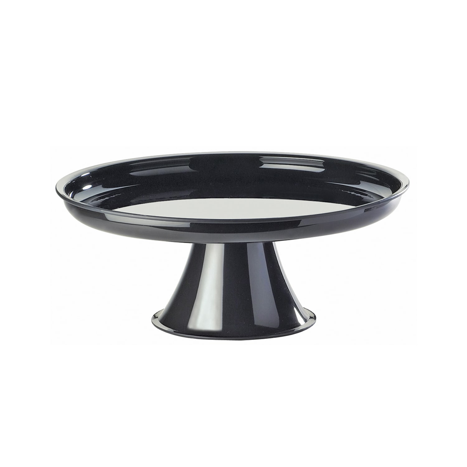 CalMil 4821513 15" Round Pedestal Cake Stand 5"H, Plastic, Black