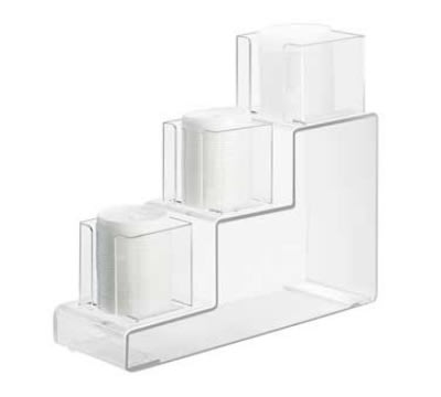 Cal-Mil 684 3-Step Lid Organizer w/ (2) 4-in & (1) 5-in Sections, Clear