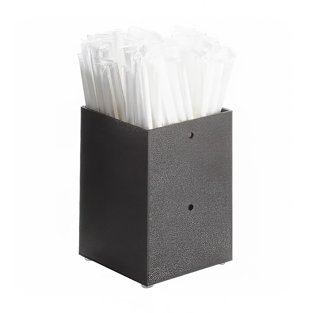 CalMil 78713 4 1/4" Square Wall/Counter Mount Straw Holder Plastic