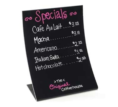 Cal-Mil 864 Write On Board w/ Curved Easel, 9 x 11-in High, Black