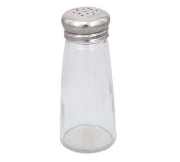 Browne 157SP Salt & Pepper Shaker, 3 oz, Barrel Glass Jar, Stainless Steel Top