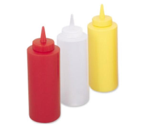 Browne 2401 24 oz Ketchup Squeeze Bottle, No Drip Tip, Red