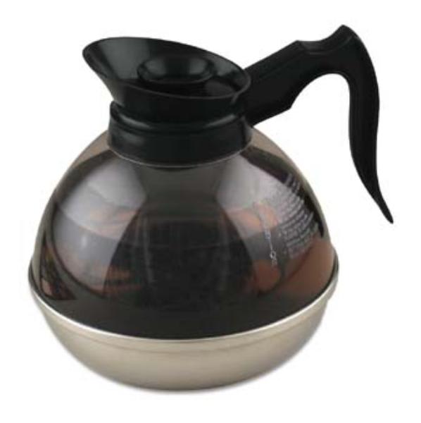 Browne 50982 Coffee Decanter, 2 qt Capacity, Plastic, Stainless Steel Base
