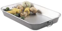 Browne 5480 Bake & Roast Pan, 11-3/8 x 17-1/4 x 2-1/4 in, Aluminum, Loop Handles