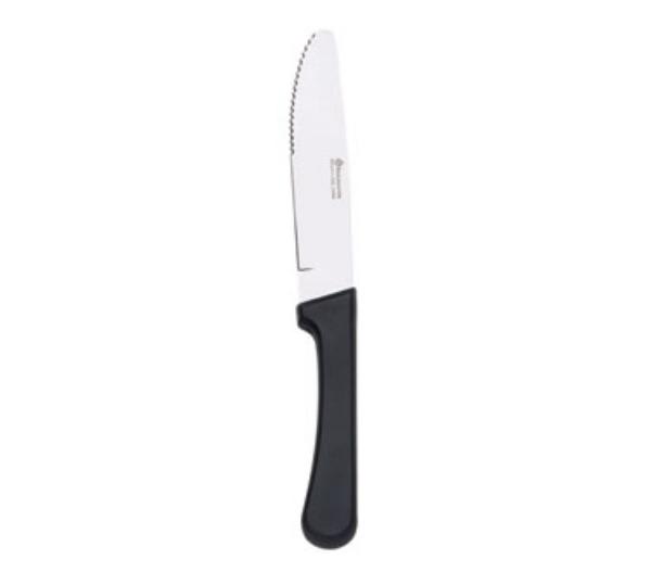 Browne 574335 10 in Jumbo Round Tip Steak Knife, Stainless Steel, Black Plastic Handle