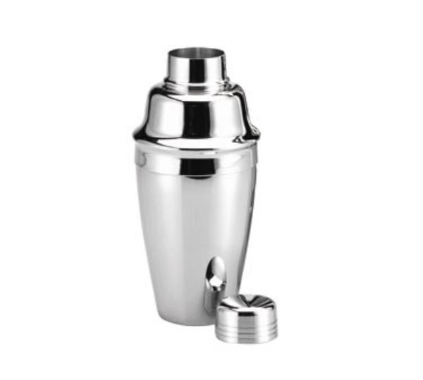 Browne 57504 Cocktail Shaker, 12 oz, 18/10 Stainless Steel, Strainer, Jigger & Cup