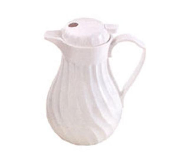 Browne IP4022W20P Beverage Pitcher, 20 oz, Insulated, Plastic, Thumb Lever, White