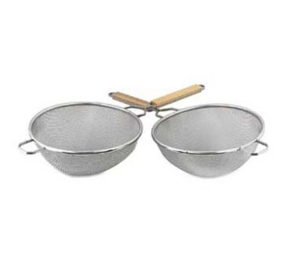 Browne S8199 Strainer,10-1/4 in Bowl, 21-1/4 in O/A Length, Medium Double Mesh, SS