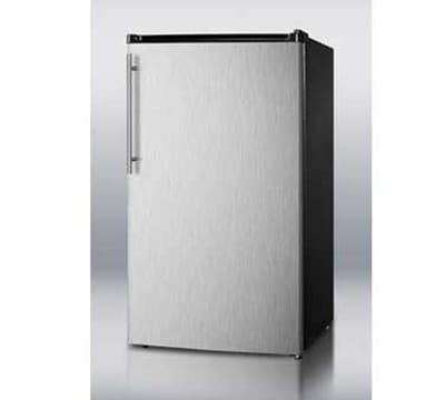 Summit FF43ESSSHVADA Refrigerator Freezer w/ Door Storage & Auto Defrost, Black/Stainless, 3.6-cu ft, ADA