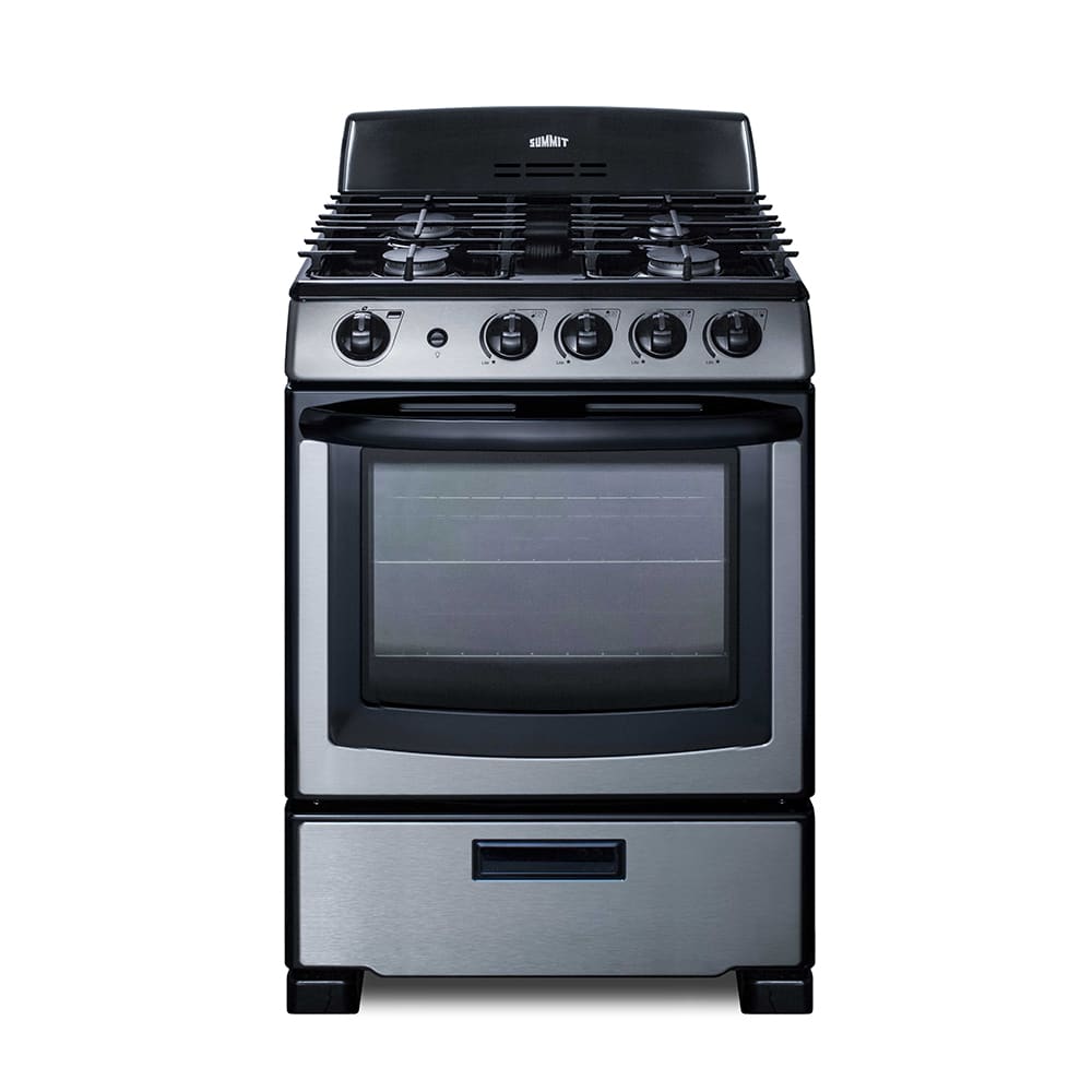 Summit Pro247ss 24 1 4 W Gas Range W 4 Burners Stainless Steel Natural Gas