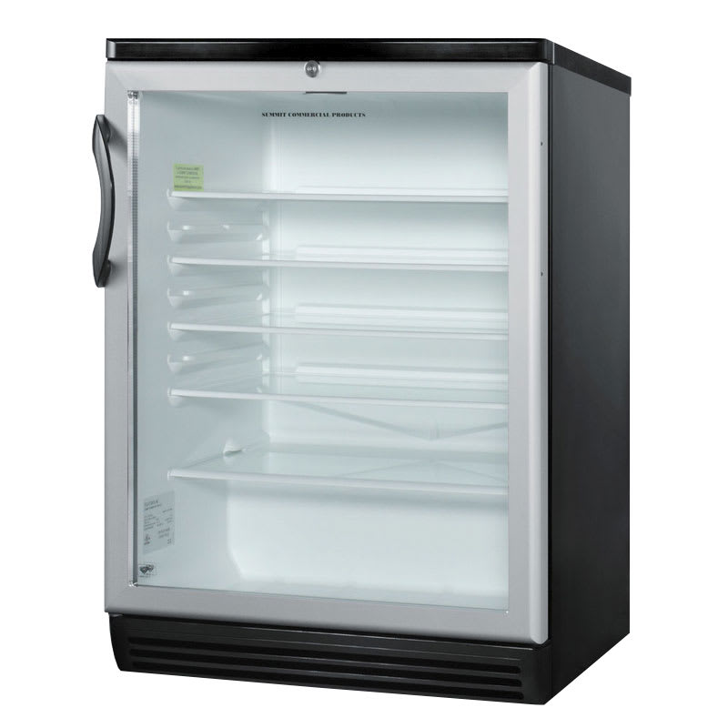 Summit SCR600BL 24" Countertop Refrigerator w/ Front Access - Swing Door, Black, 115v