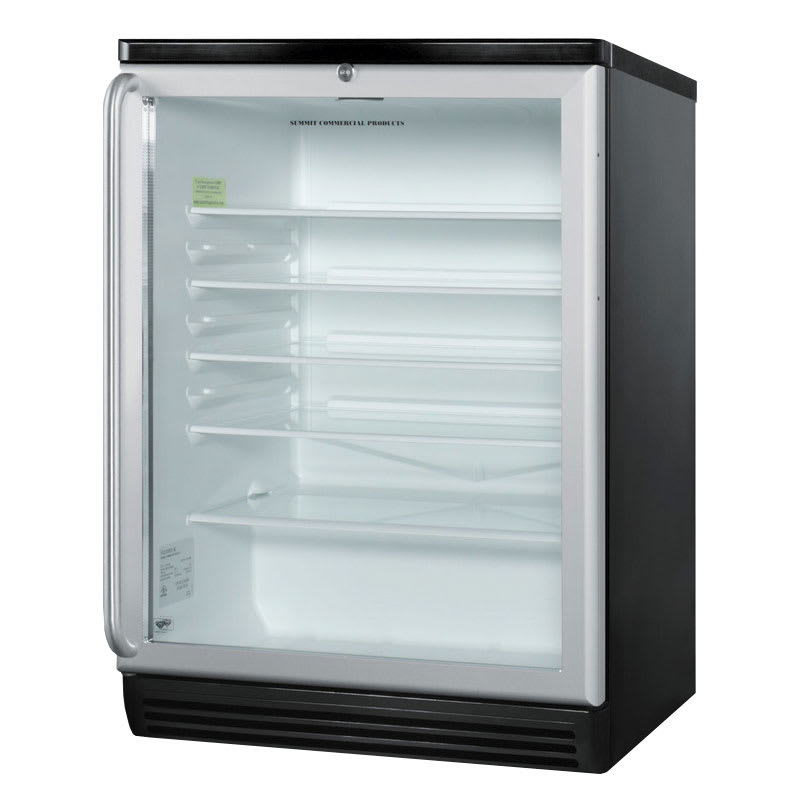 Summit SCR600BLSH 24" Countertop Refrigerator w/ Front Access - Swing Door, Black, 115v
