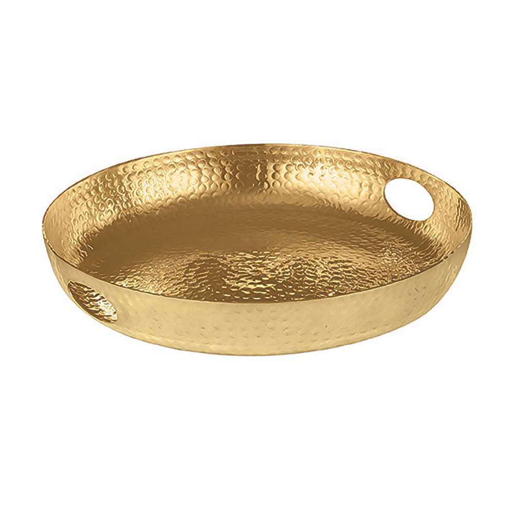 round gold tray