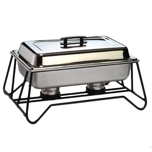 American Metalcraft SCF2 Stackable Chafer Frame w/ 2-Slot For Fuel Holder, Wrought Iron/Black