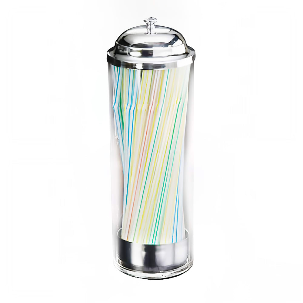 American Metalcraft SD3511 Straw Dispenser w/ Removable Metal Dispenser, Plastic