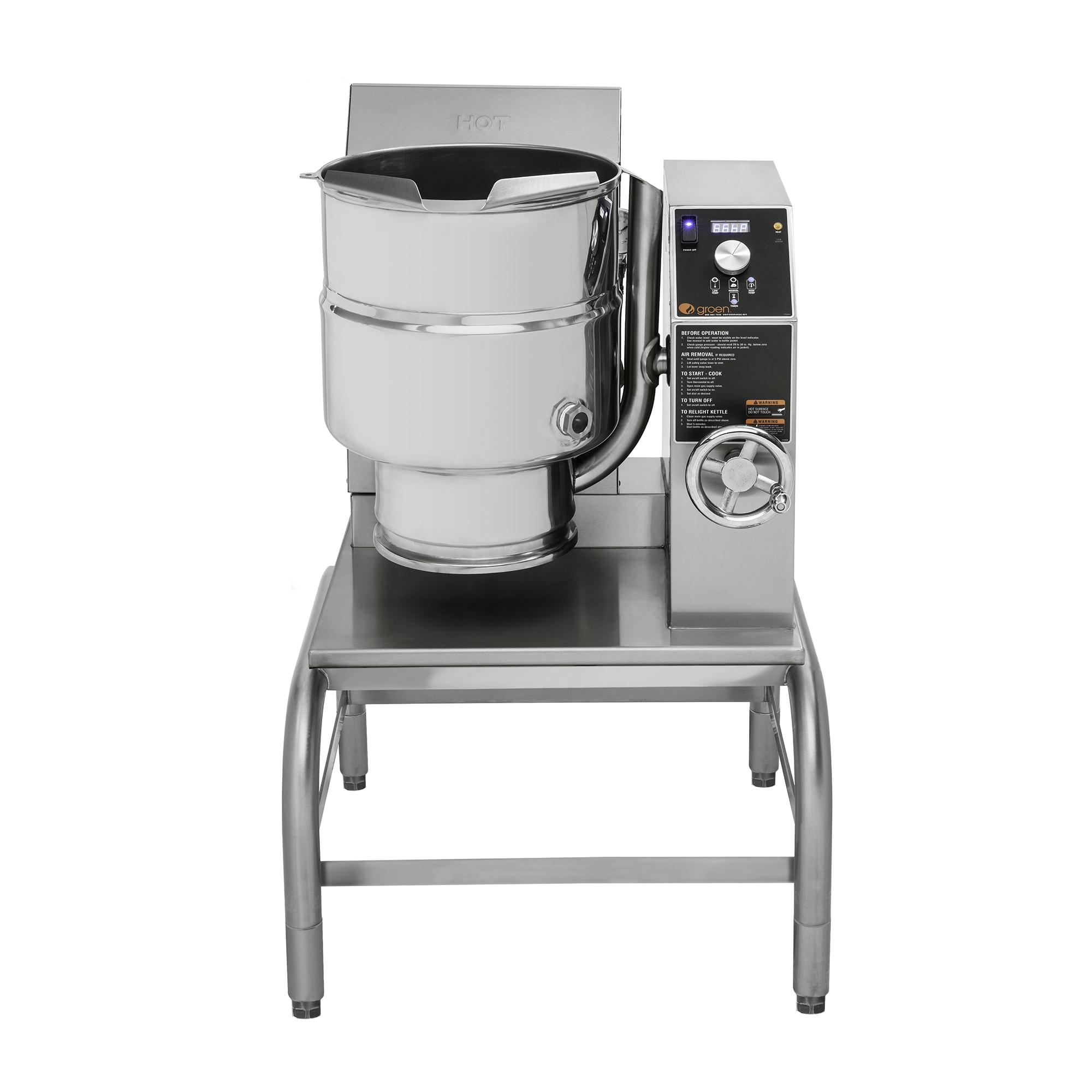 Groen TDHC40C 10 gal Steam Kettle Manual Tilt, 2/3 Jacket, Natural Gas