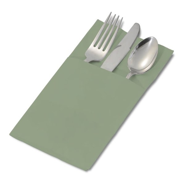 Dinex DX6999PF0184 Pocket Fold Dinner Napkin 17" x 17", Paper, Sage
