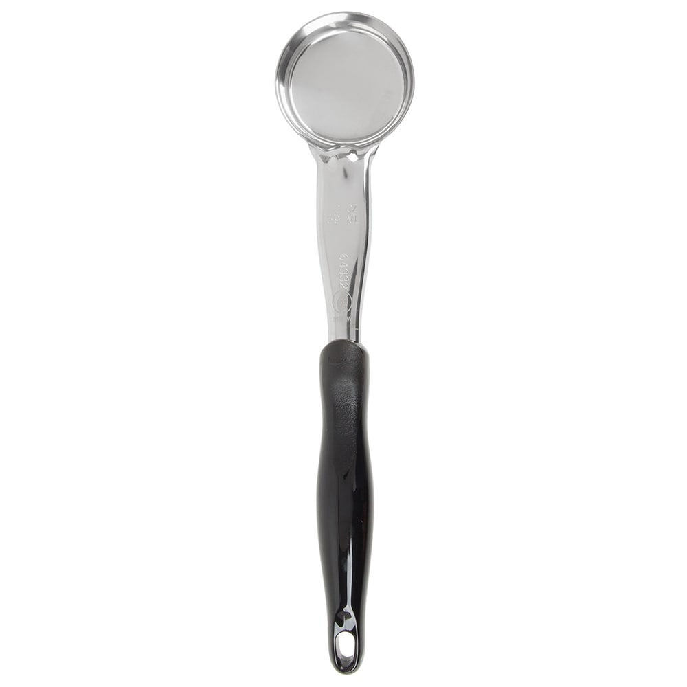 Vollrath 6412220 2 oz. Stainless Steel Nylon Handle Coded Black Heavy Duty Solid Oval Bowl Spoodle