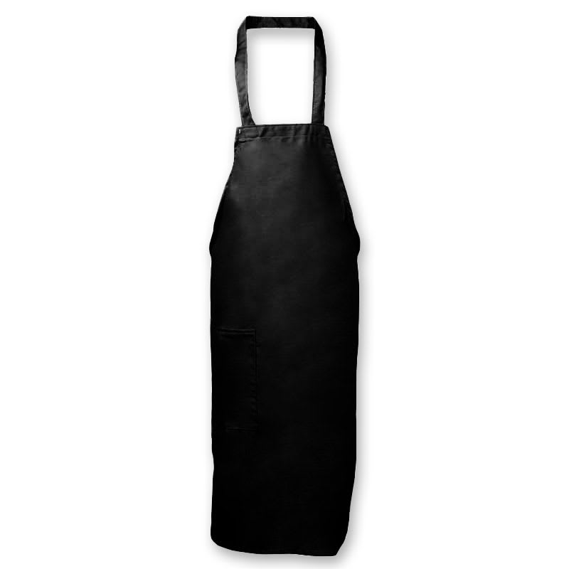 Intedge 335-1 BLK Deluxe Bib Apron & Tie w/ Hip Pocket, 32 x 28" Black