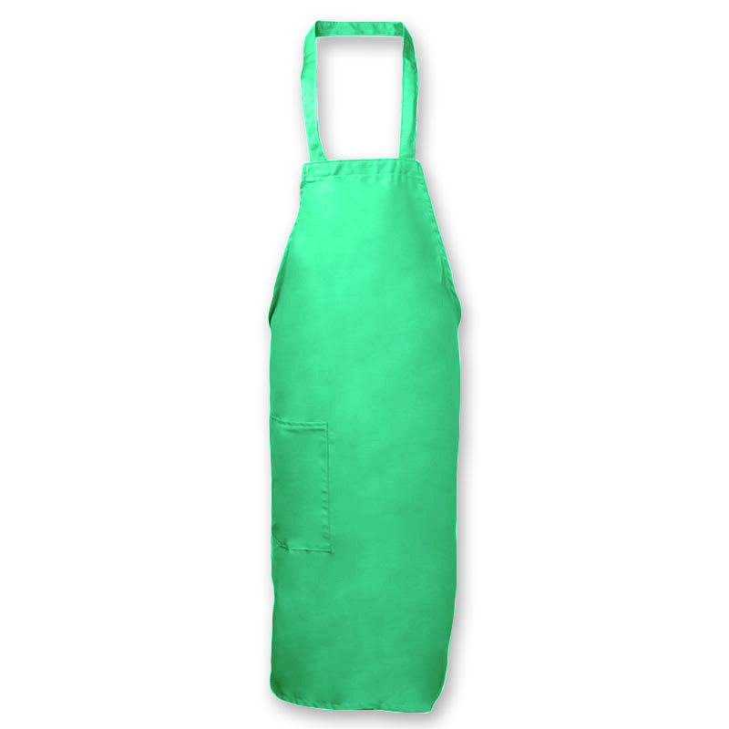 Intedge 335-1 G Deluxe Bib Apron & Tie w/ Hip Pocket, 32 x 28" Green