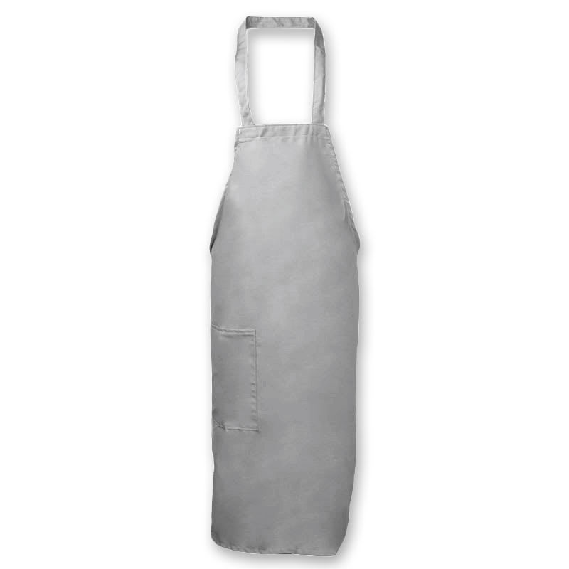 Intedge 335-1 GR Deluxe Bib Apron & Tie w/ Hip Pocket, 32 x 28" Grey