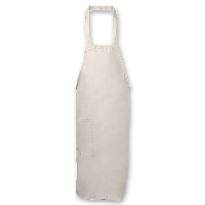 Intedge 335-1 I Deluxe Bib Apron & Tie w/ Hip Pocket, 32 x 28" Ivory