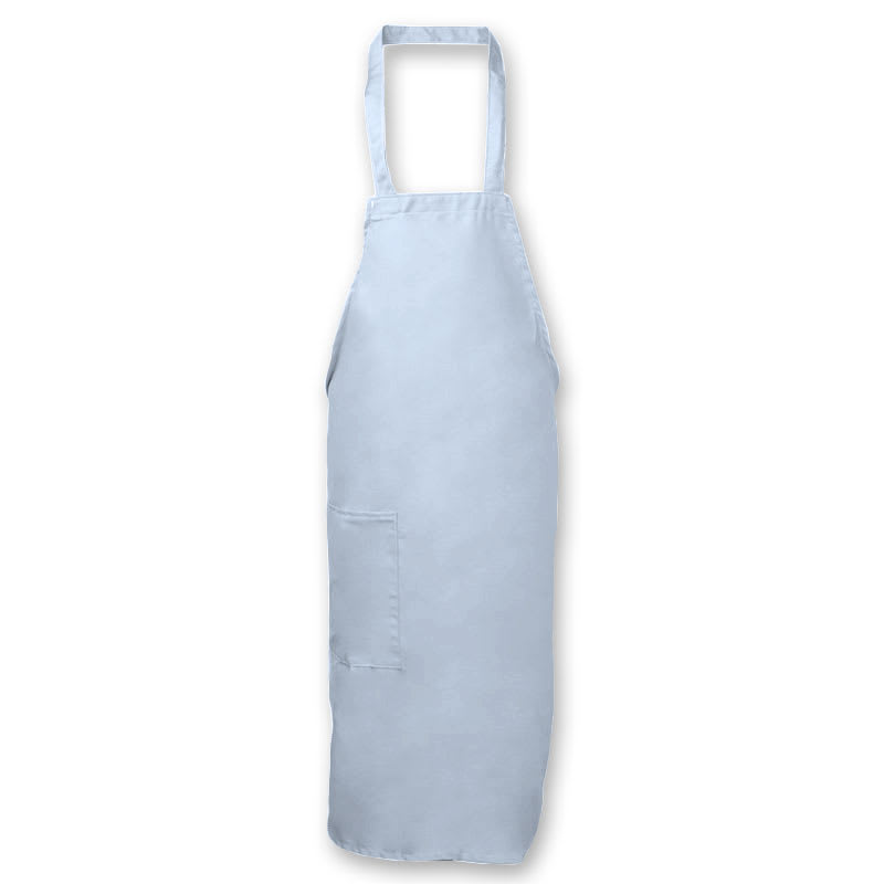 Intedge 335-1 LB Deluxe Bib Apron & Tie w/ Hip Pocket, 32 x 28" Light Blue