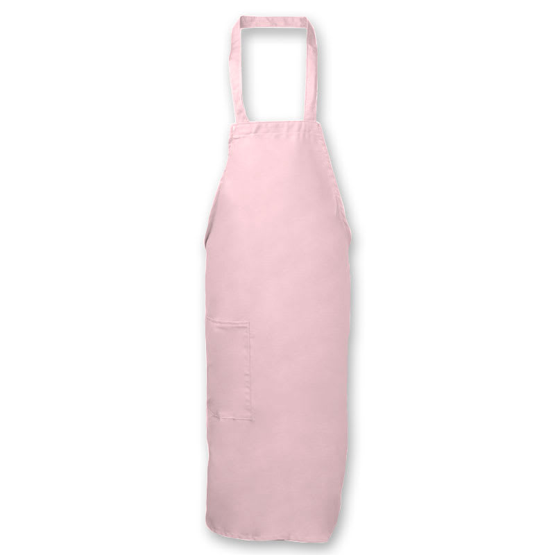 Intedge 335-1 LP Deluxe Bib Apron & Tie w/ Hip Pocket, 32 x 28" Light Pink