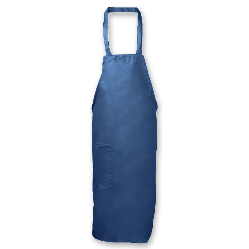 Intedge 335-1 N Deluxe Bib Apron & Tie w/ Hip Pocket, 32 x 28" Navy