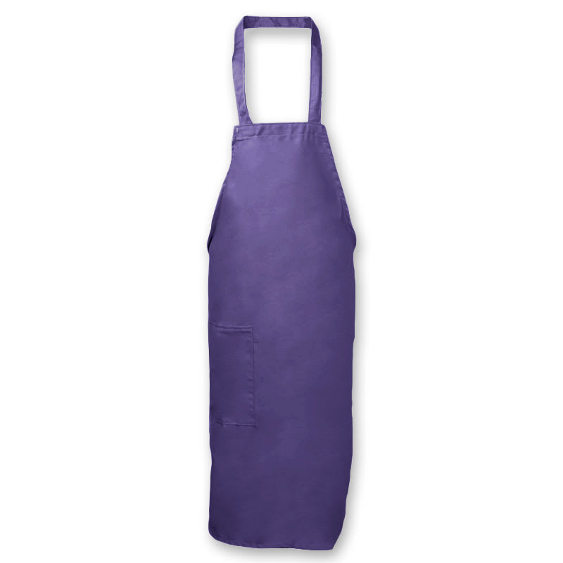 Intedge 335-1 PUR Deluxe Bib Apron & Tie w/ Hip Pocket, 32 x 28" Purple