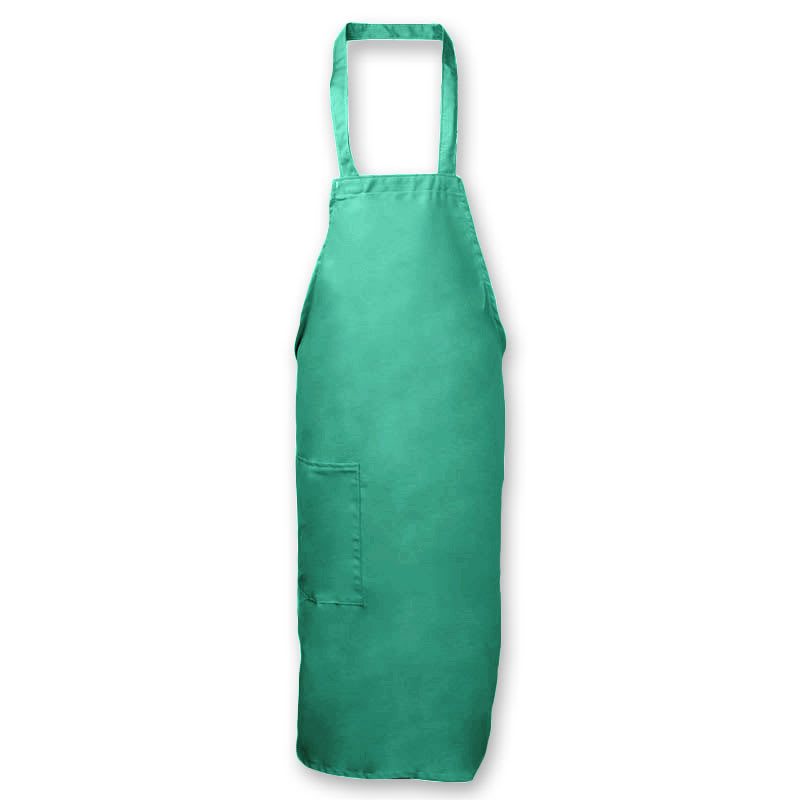 Intedge 335-1 T Deluxe Bib Apron & Tie w/ Hip Pocket, 32 x 28" Teal