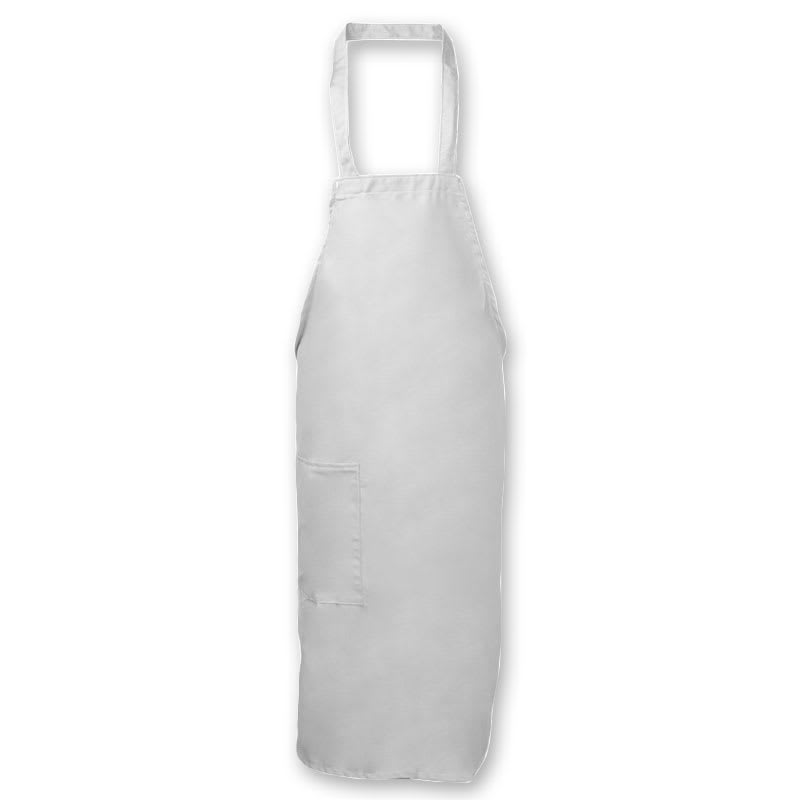 Intedge 335-1 W Deluxe Bib Apron & Tie w/ Hip Pocket, 32 x 28" White