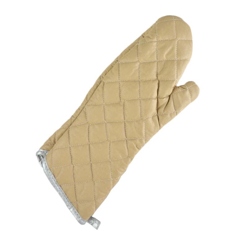 Intedge 33817 Oven Mitt, 17 in, Teflon Coated, Beige, Flame Retardant