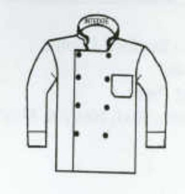 Intedge 345BS Chef Coat, Double Breasted w/ One Pocket, White, Small