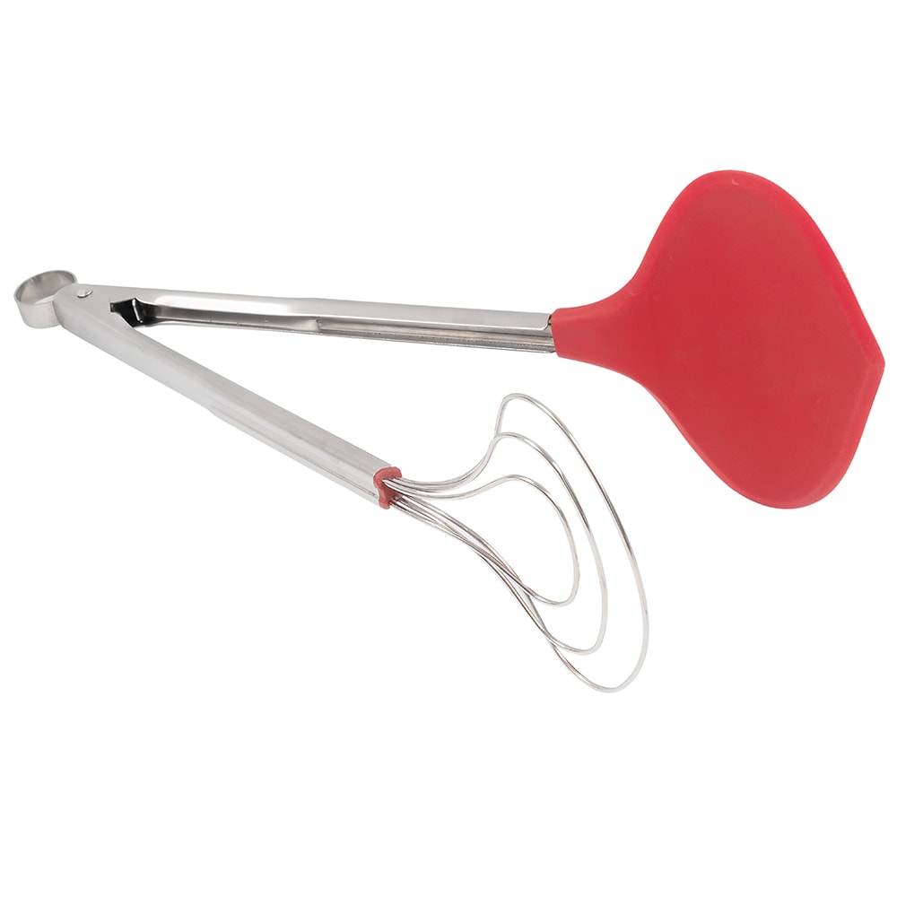 Cuisipro 74717405 13"L Silicone Fish Tongs, Red