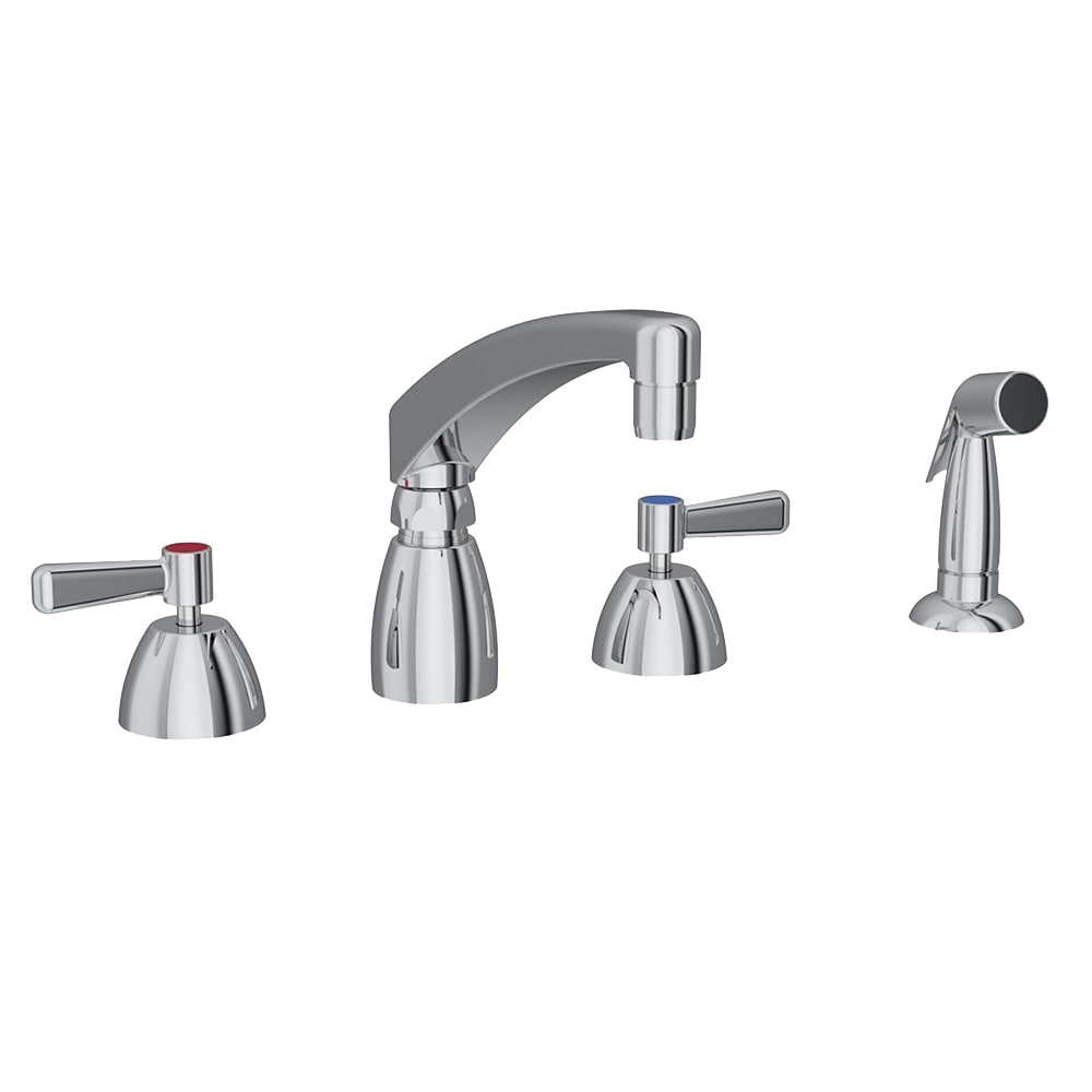 Elkay LK801AT08L2 Deck Mount Faucet w/ Side Spray 8" Arch Tube Spout & 2" Lever Handles, 8