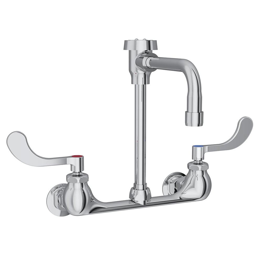Elkay LK940VS07T4H Splash Mount Faucet w/ 8" Spout with Vacuum Breaker & 4" Wrist Blade Handles