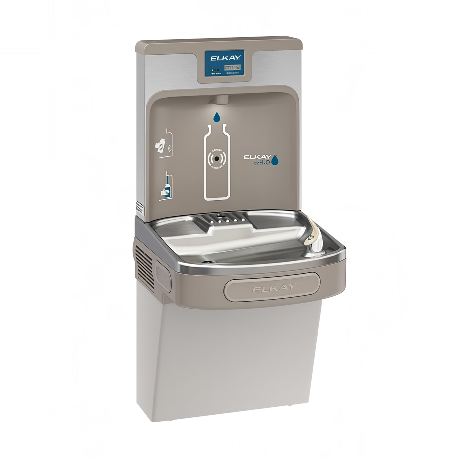 Elkay LZS8WSLP Wall Mount Drinking Fountain w/ Bottle Filler - Filtered ...