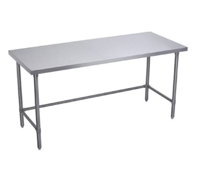 Elkay WT24X36-STGX 36" 16 ga Work Table w/ Open Base & 300 Series Stainless Flat Top