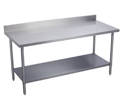Elkay WT30S96-BGX 96" 16 ga Work Table w/ Undershelf & 300 Series Stainless Top, 4" Backsplash