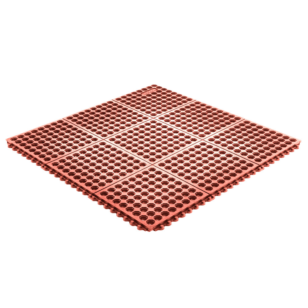 Notrax T56s0033rd 3 Ft Square Anti Fatigue Floor Mat Rubber Red