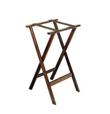 CSL 1170-1 30" Flat Tray Stand w/ Rounded Edge & 2-Brown Straps, Hardwood