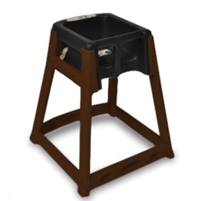 CSL 866-BLK High Chair Infant Seat w/ Black Seat, Dark Brown Frame